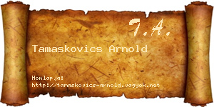 Tamaskovics Arnold névjegykártya